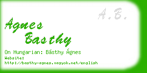 agnes basthy business card